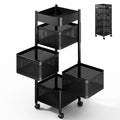 Carrito organizador negro giratorio 360 grados para cocina