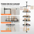 Estanteria telescopica instalada en bano con productos de aseo