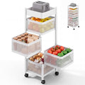 Estante giratorio para verduras blanco de 5 niveles con ruedas - Jupplies