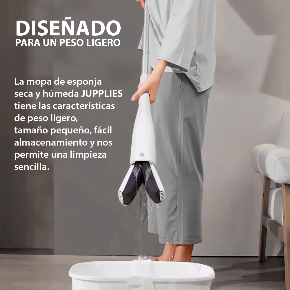 Fregona de fibra autoescurrible  con recambios - Jupplies
