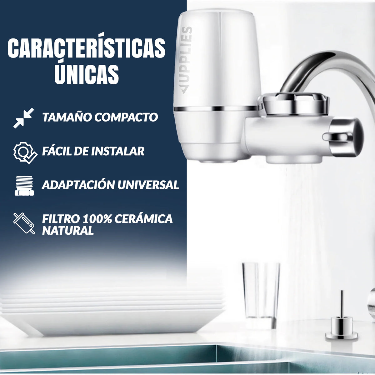 Filtro purificador de agua para grifo