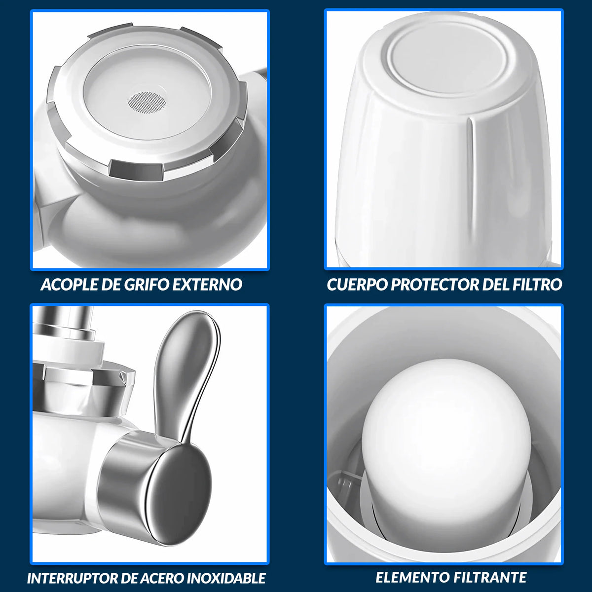 Filtro purificador de agua para grifo