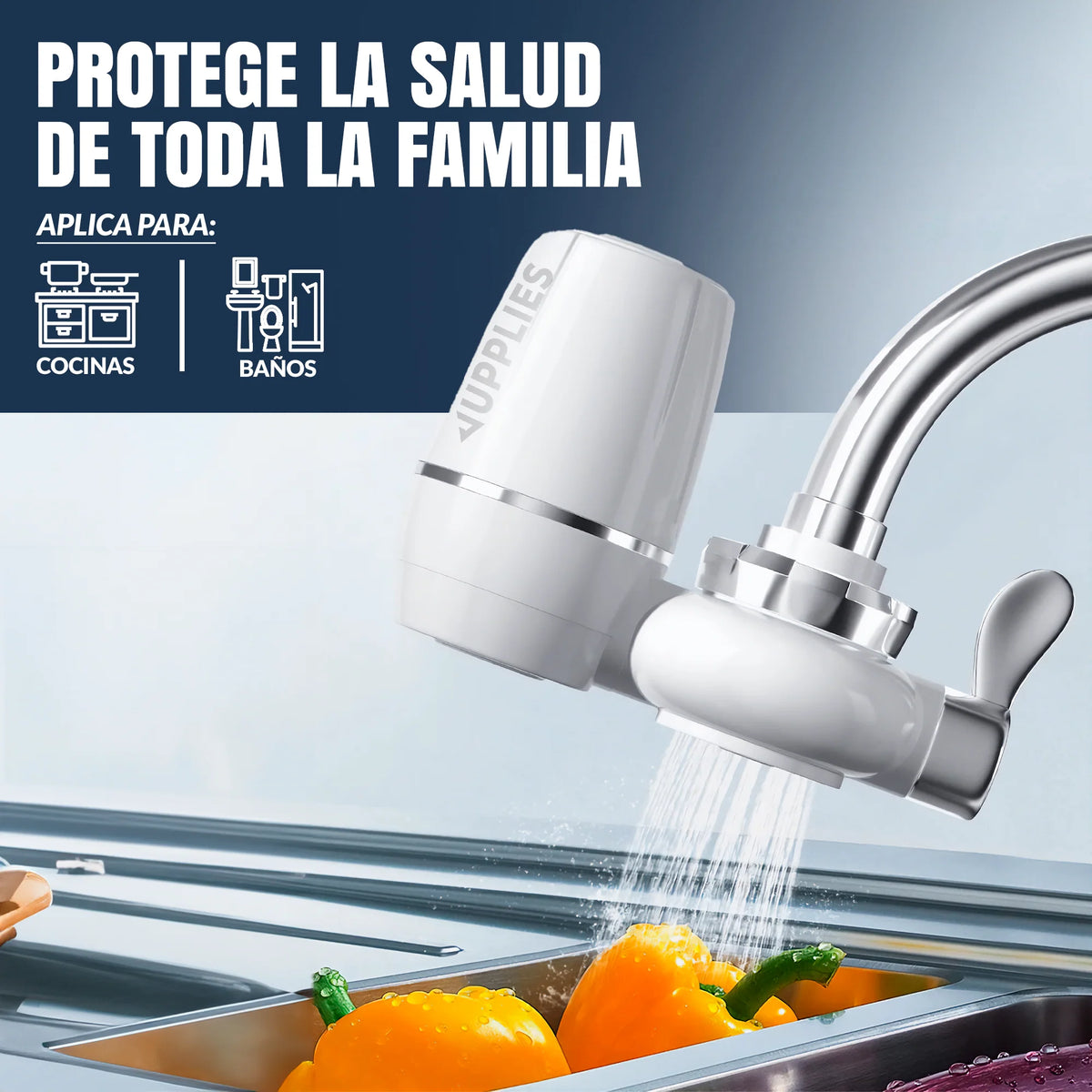 Filtro purificador de agua para grifo