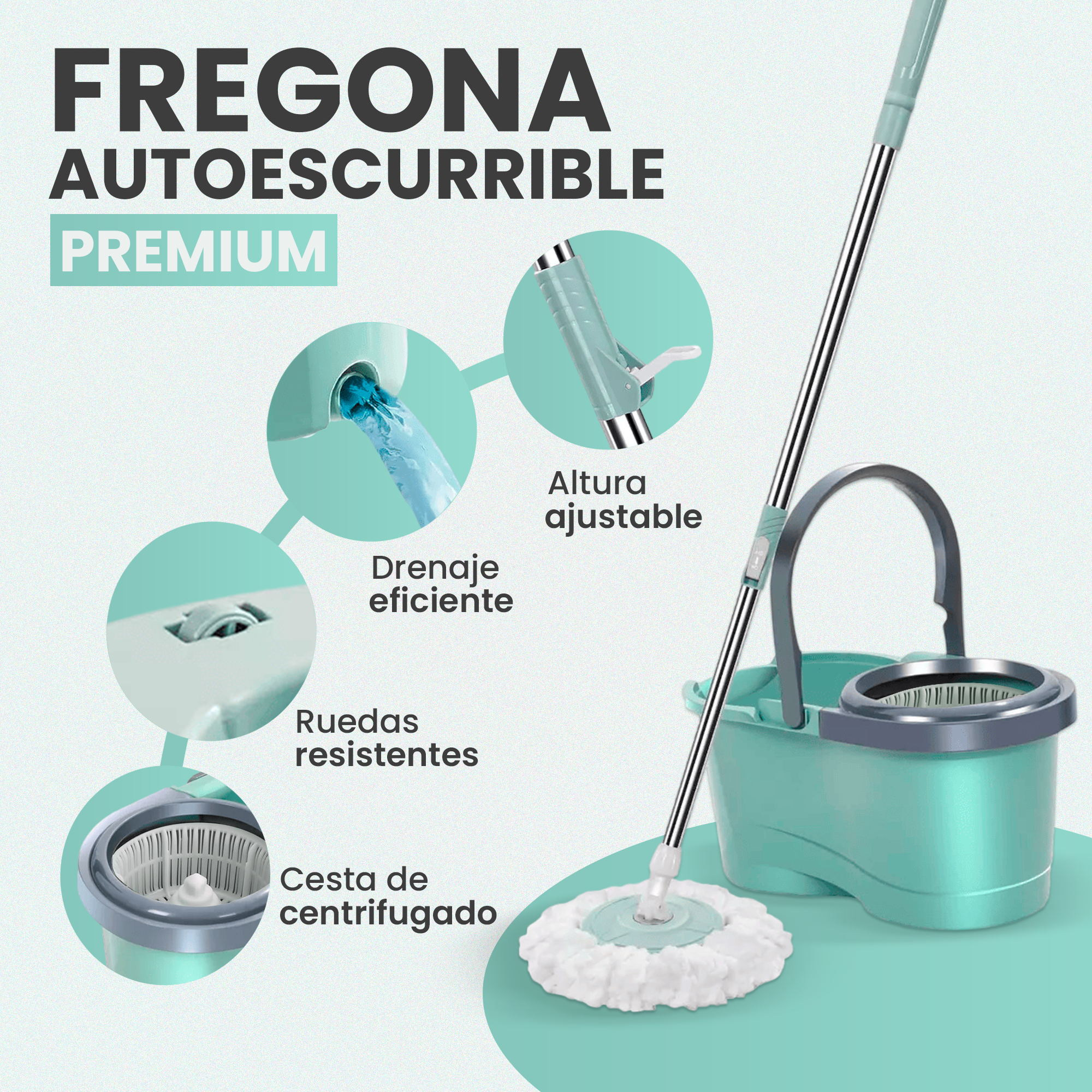 FREGONA GIRATORIA DE MICROFIBRA