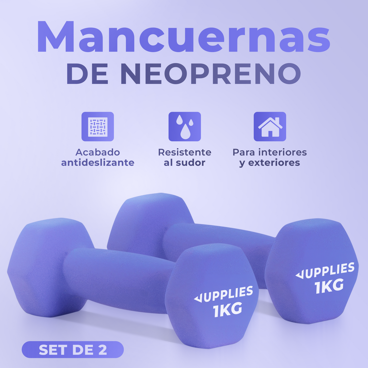 Mancuernas de neopreno - pack de 2