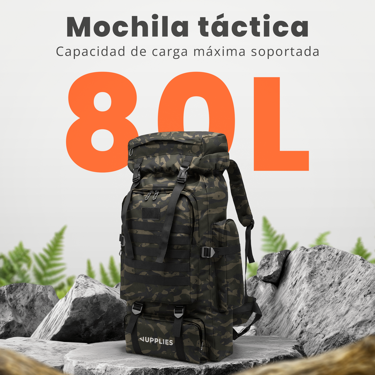 Mochila táctica profesional 80 L - Jupplies