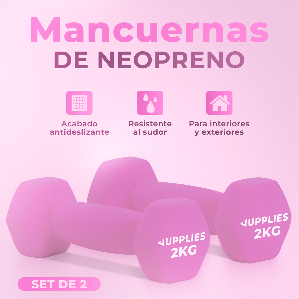 Mancuernas de neopreno - pack de 2