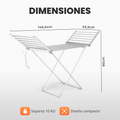 Dimensiones del tendedero electrico: 146,5 x 53,5 x 90 cm