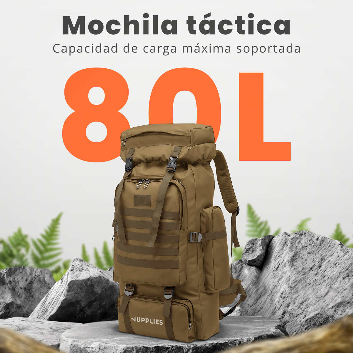 Mochila táctica profesional 80 L - Jupplies