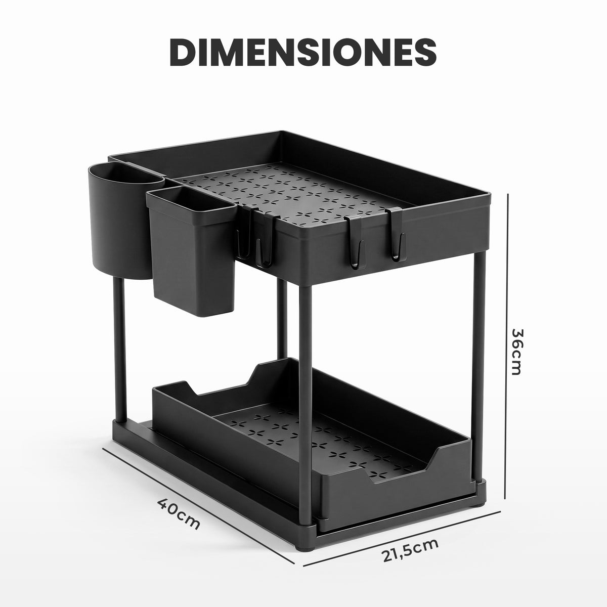 Pack de 2 organizadores para debajo del fregadero