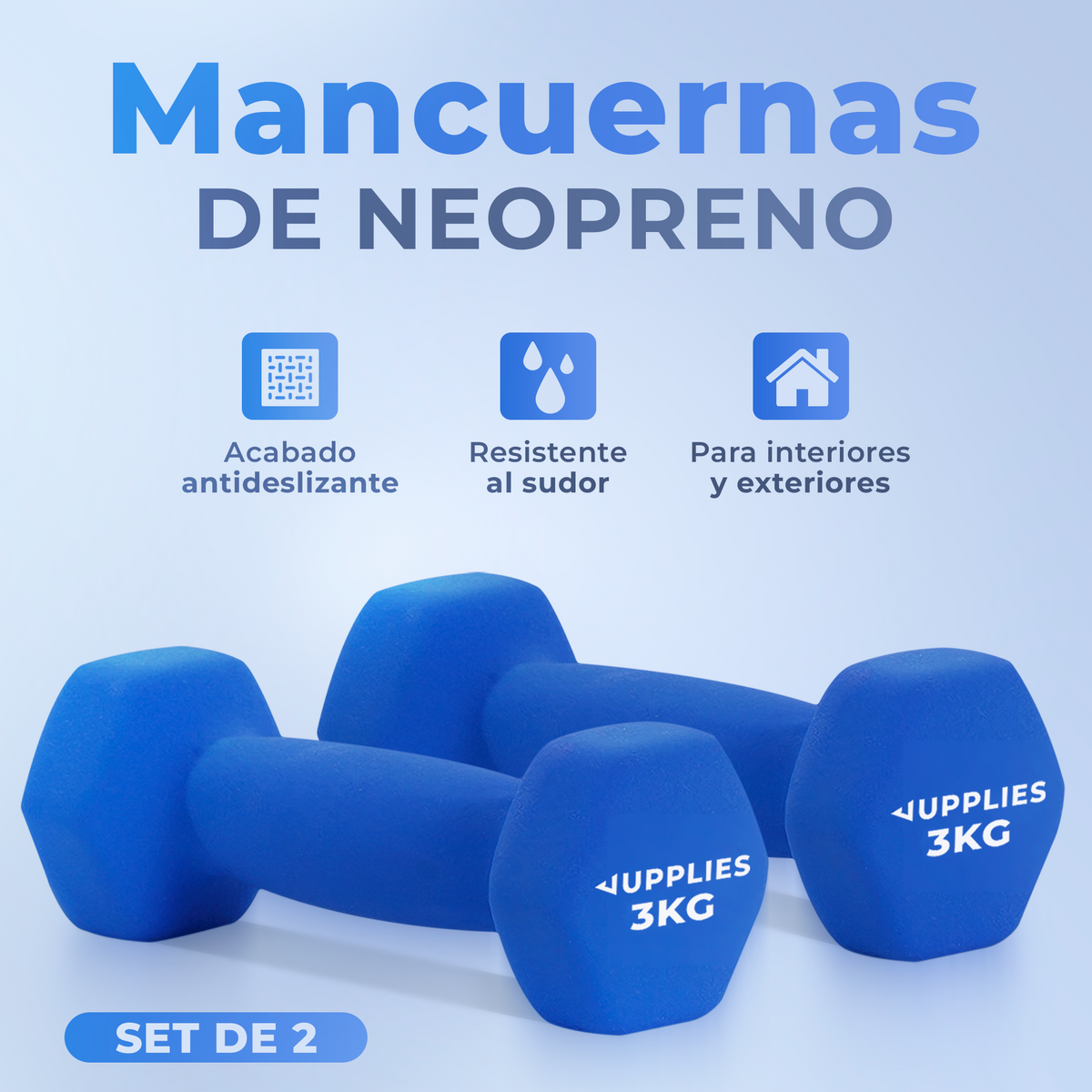 Mancuernas de neopreno - pack de 2