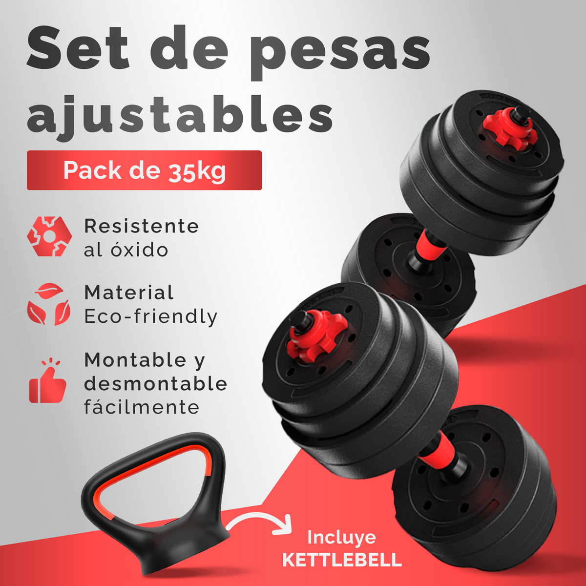 Juego de pesas ajustables