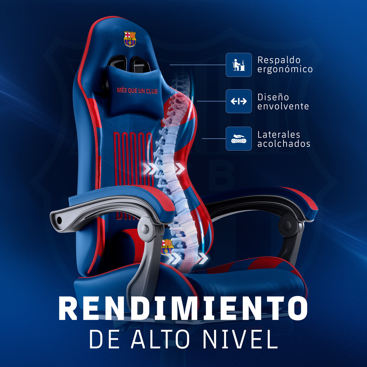 Cadeira gaming FC Barcelona – edição oficial