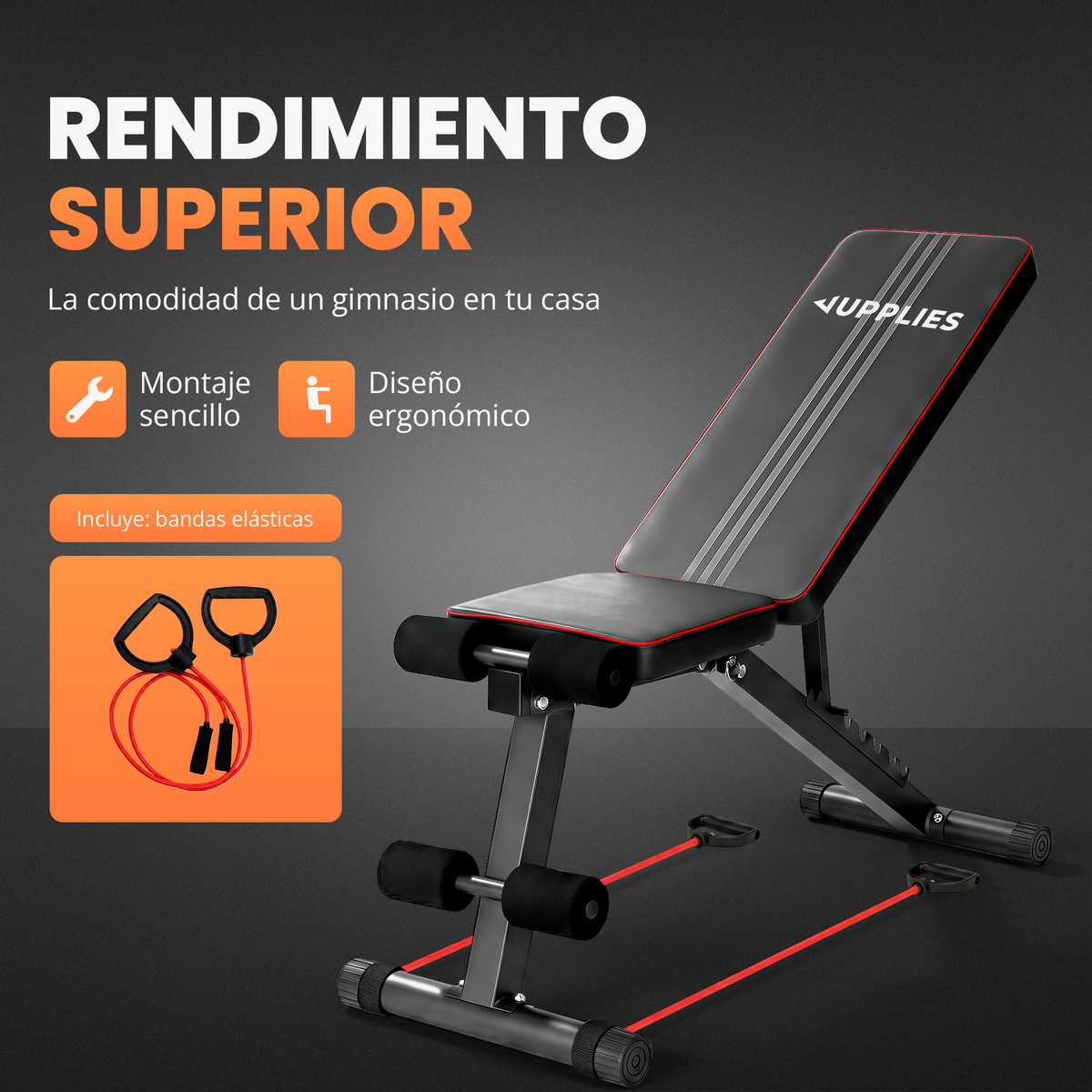 Banco de entrenamiento multifuncional Jupplies