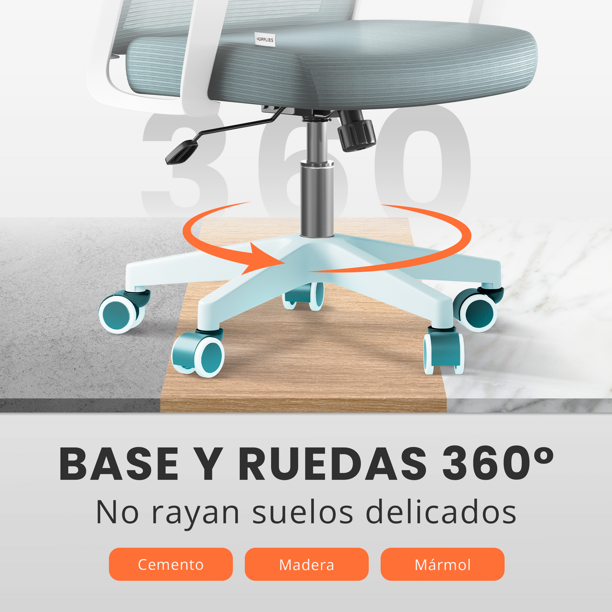 Silla escritorio ergonómica con reposacabezas