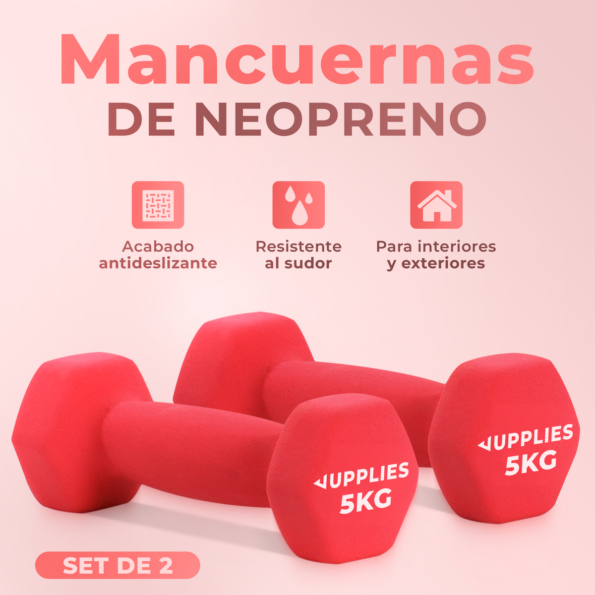 Mancuernas de neopreno - pack de 2