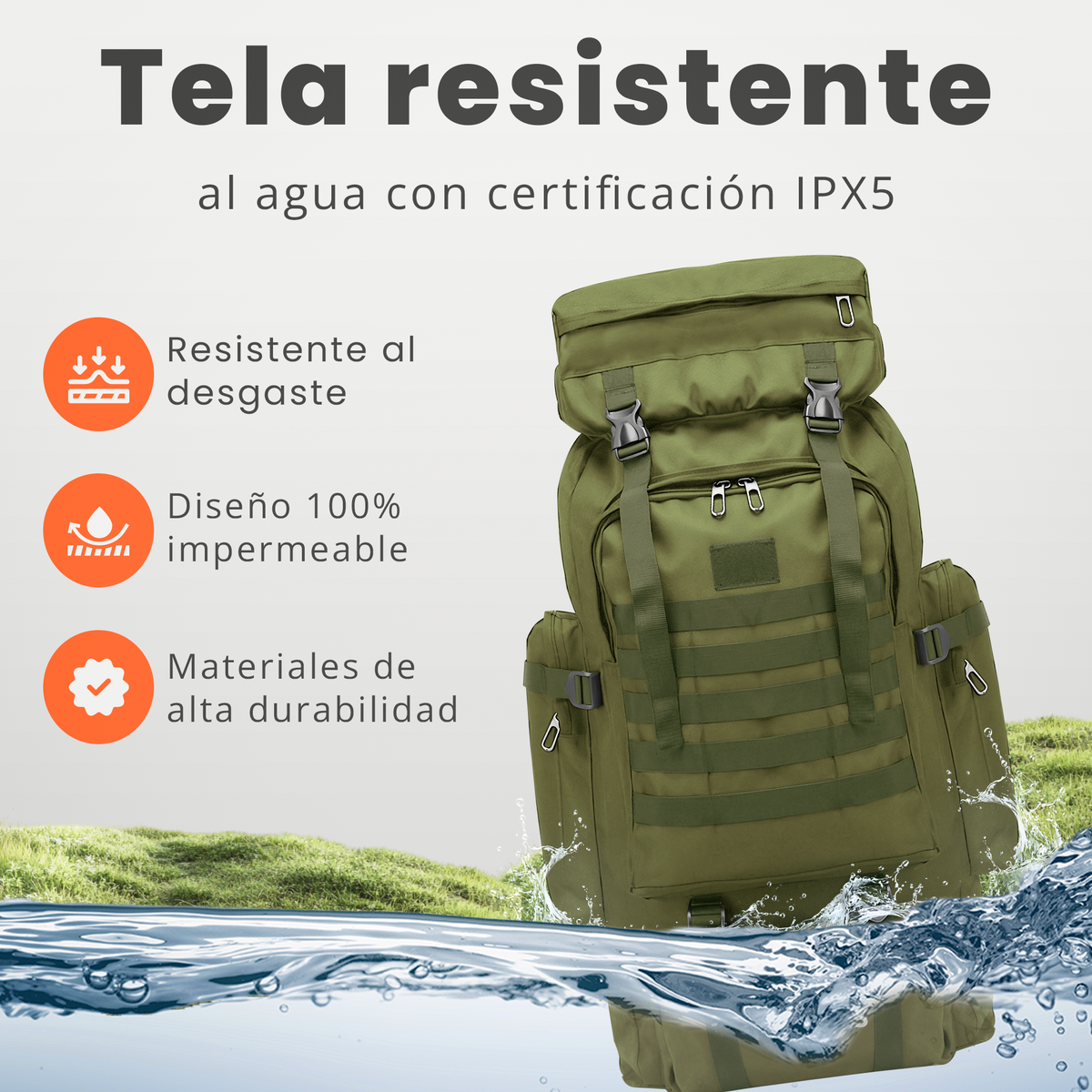Mochila táctica profesional 80 L - Jupplies