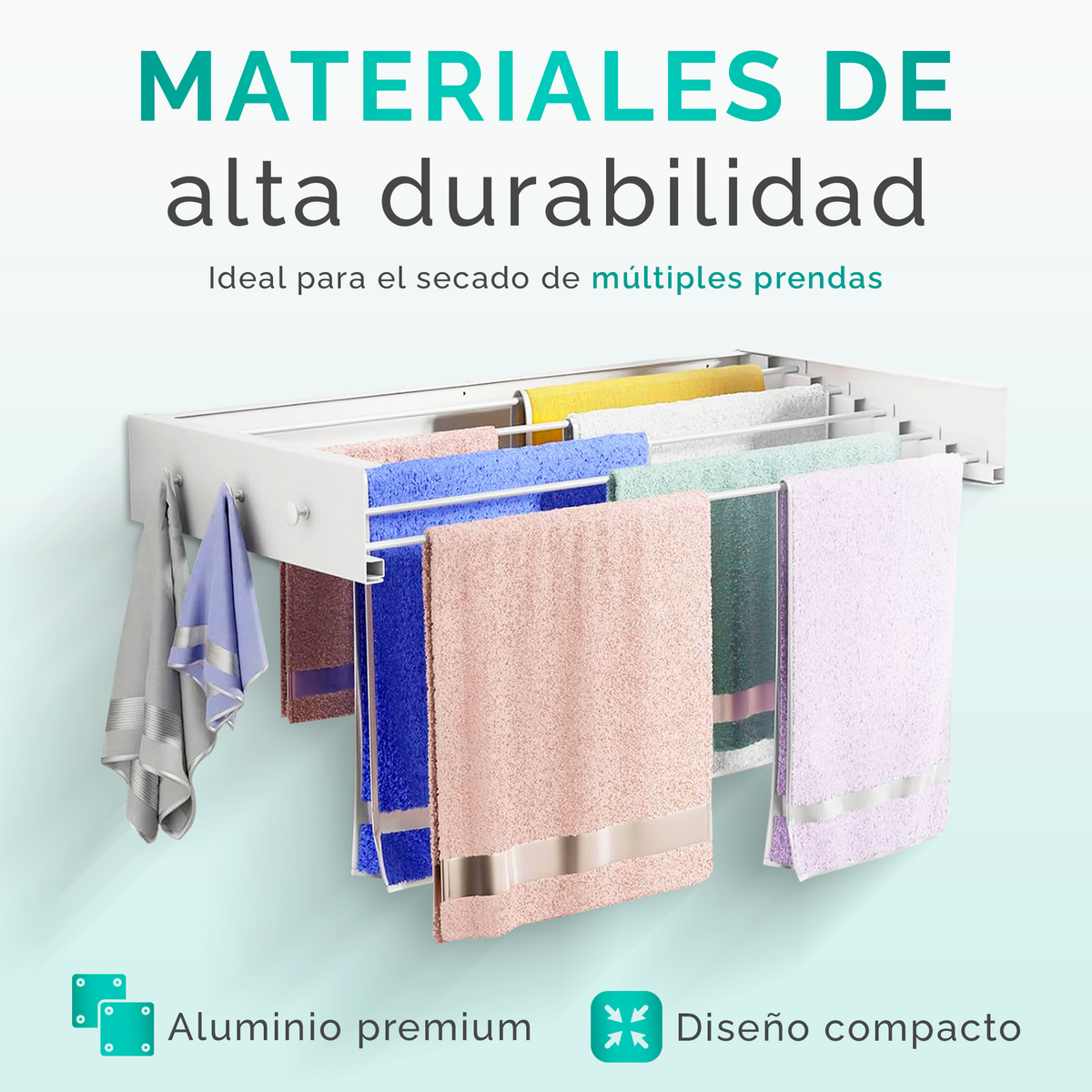 Tendedero plegable de pared con perchas - Jupplies