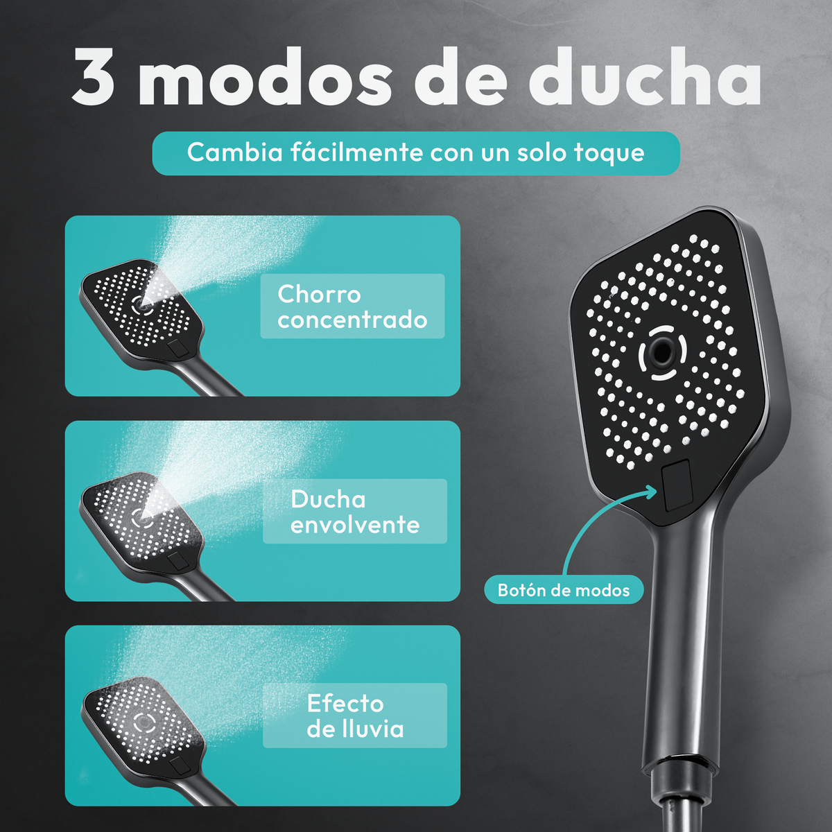 Set de ducha de lujo con control de temperatura y iluminación LED