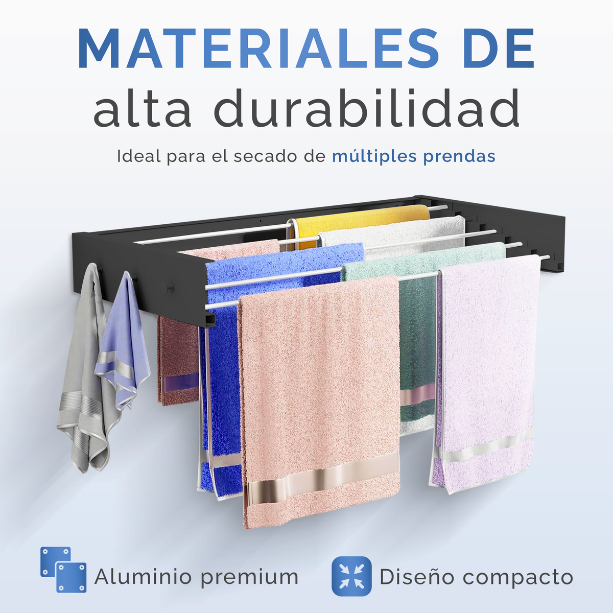 Tendedero plegable de pared con perchas - Jupplies