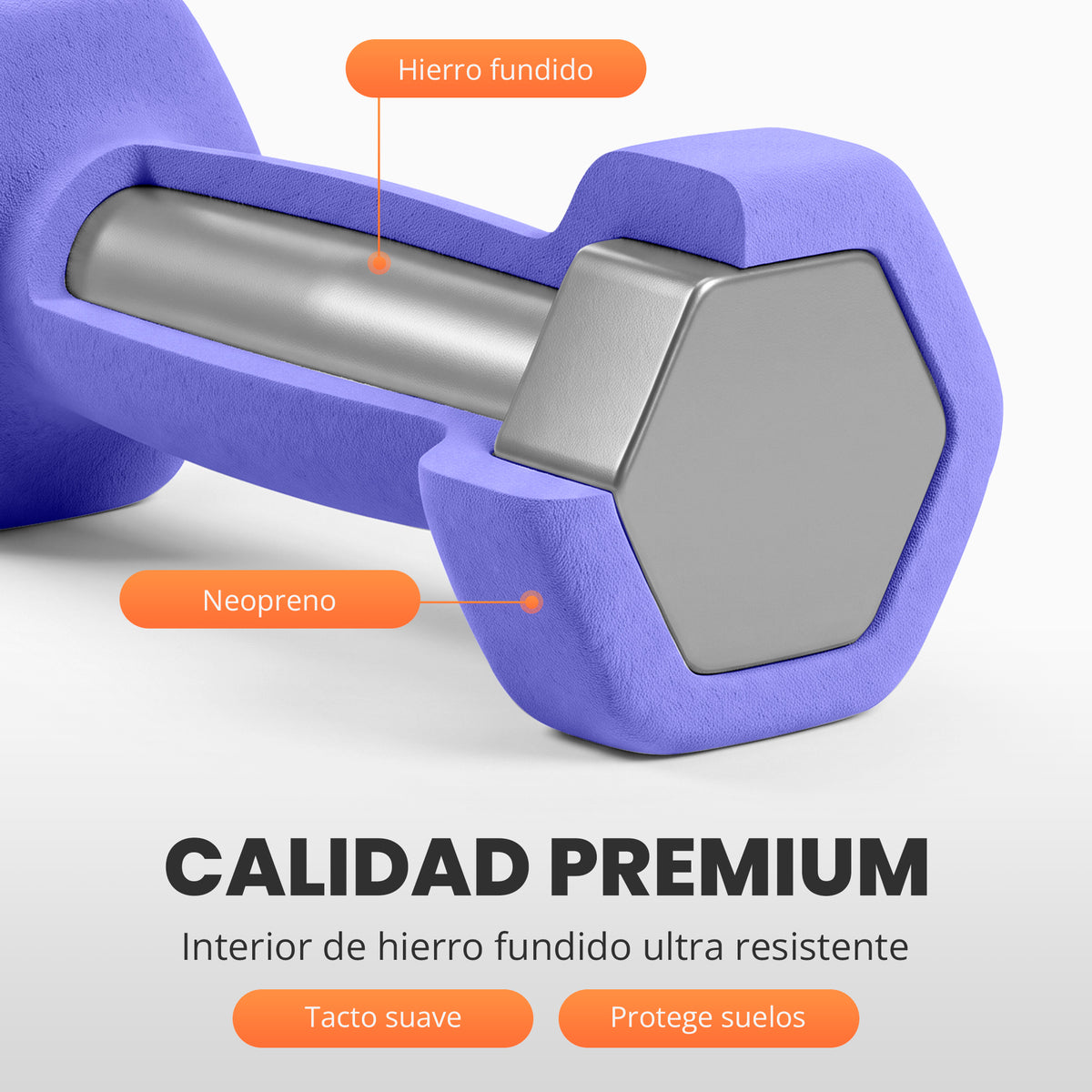 Mancuernas de neopreno - pack de 2