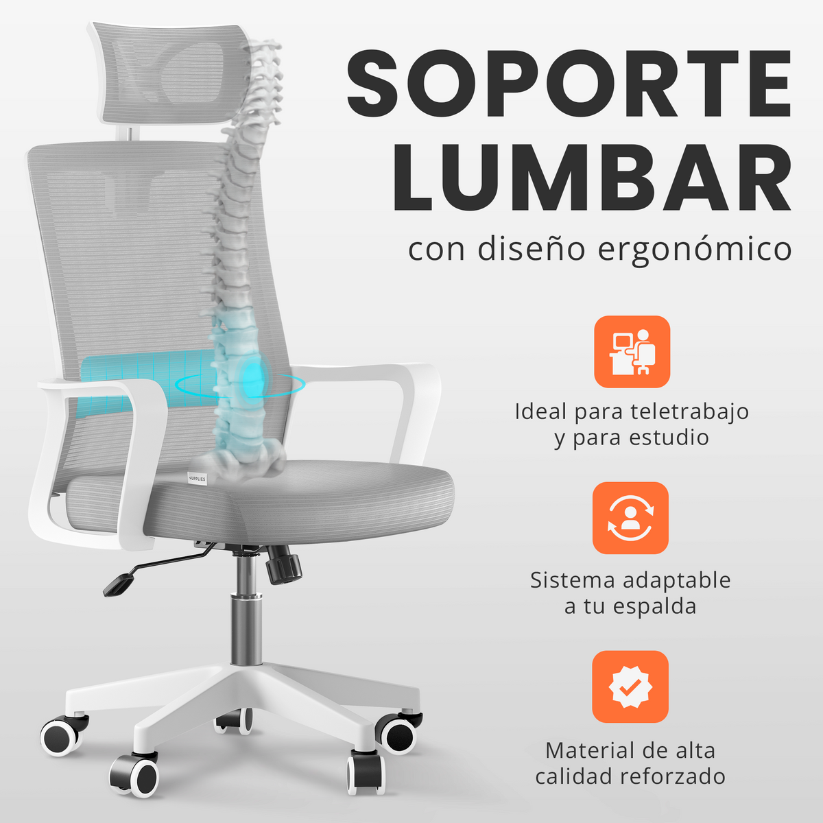 Silla escritorio ergonómica con reposacabezas