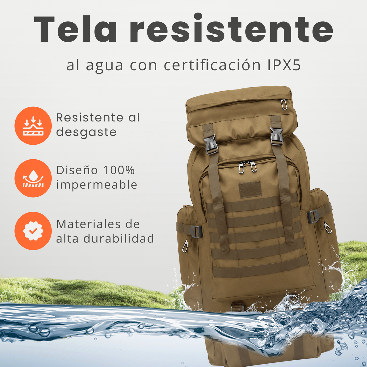 Mochila táctica profesional 80 L - Jupplies