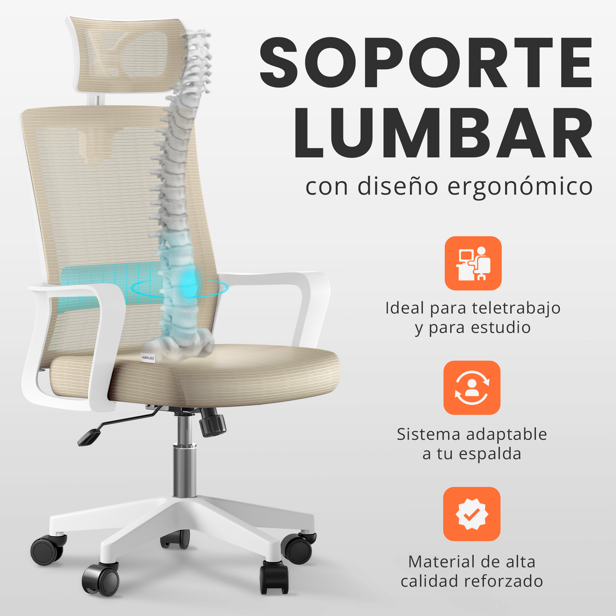 Silla escritorio ergonómica con reposacabezas