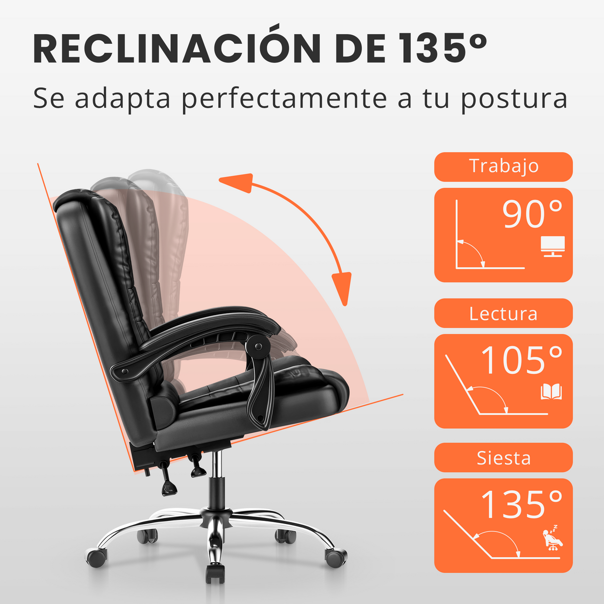 Silla de oficina ergonómica con masajeador lumbar