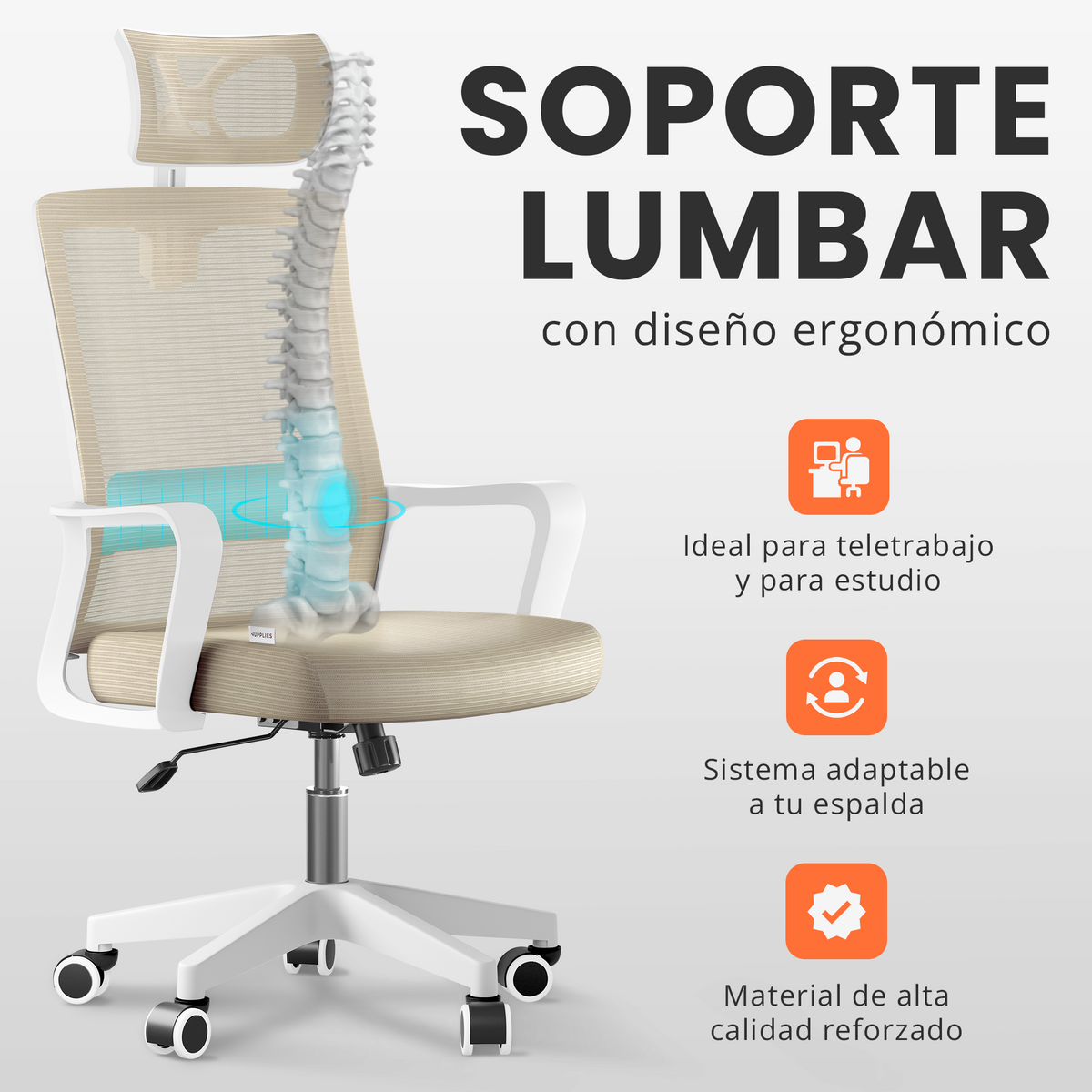 Silla escritorio ergonómica con reposacabezas