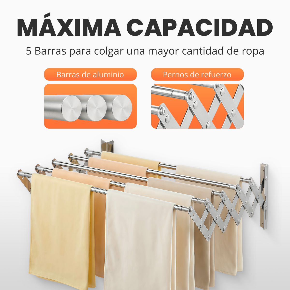 Tendedero extensible + set de pinzas