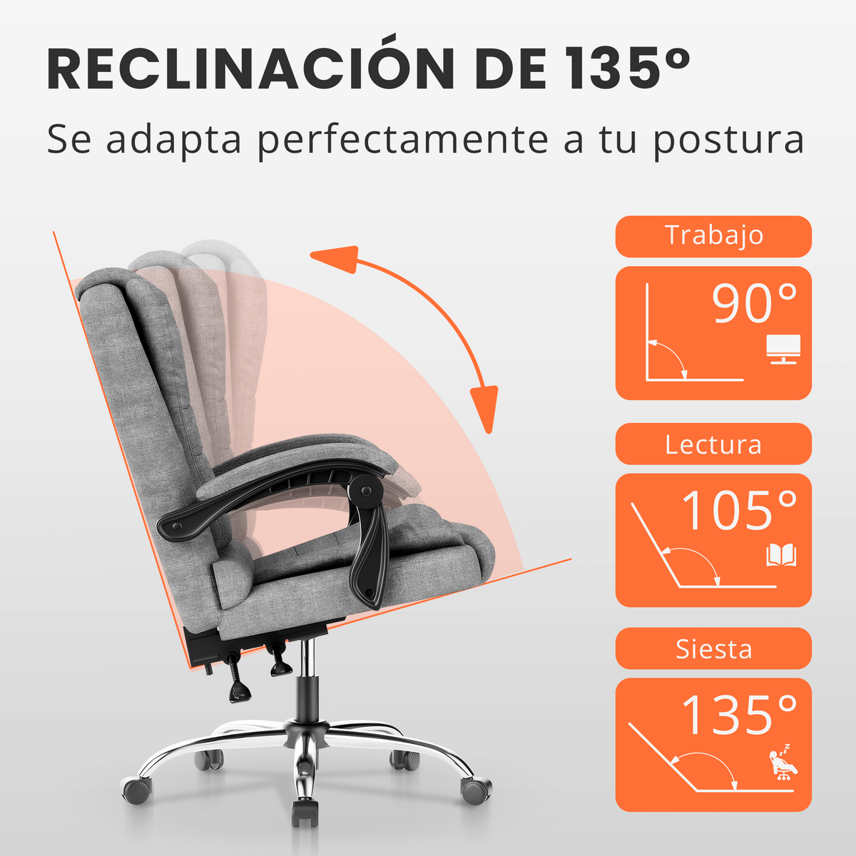 Silla de oficina ergonómica con masajeador lumbar