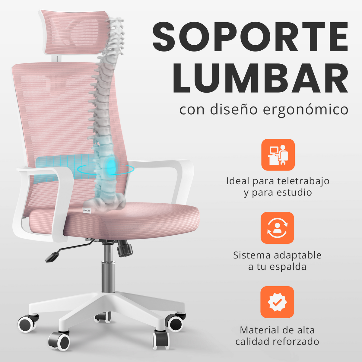 Silla escritorio ergonómica con reposacabezas