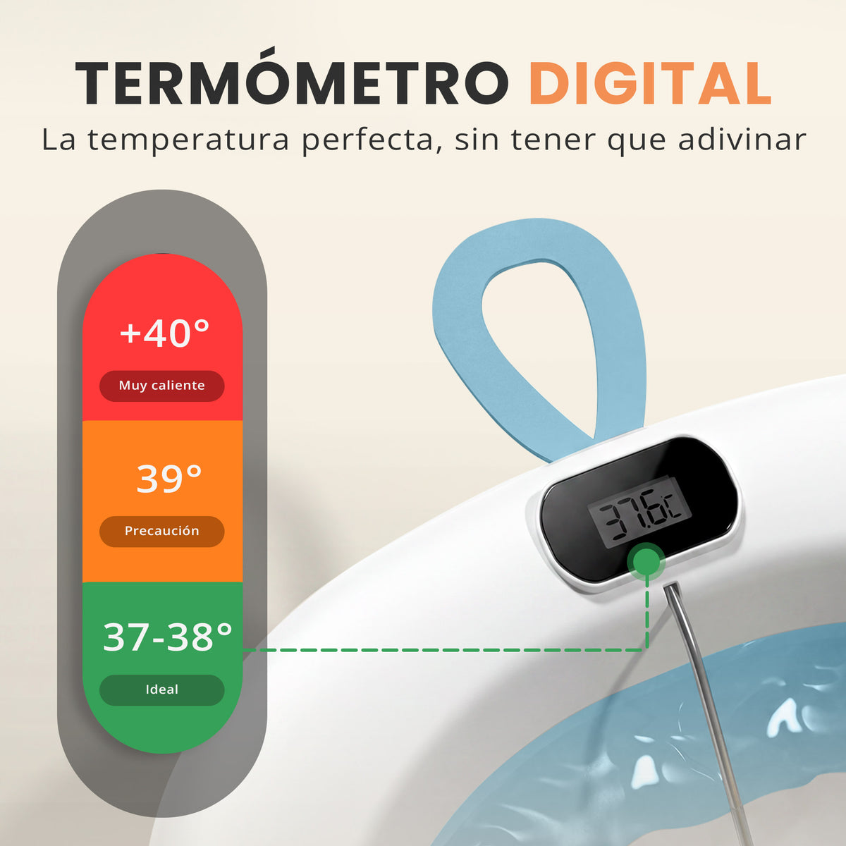 VIP - Banera plegable bebe con termometro