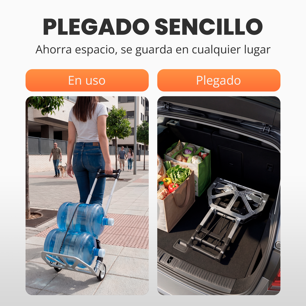 Carretilla plegable de aluminio + cuerda