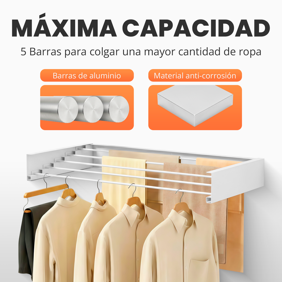 Tendedero plegable de pared - Jupplies