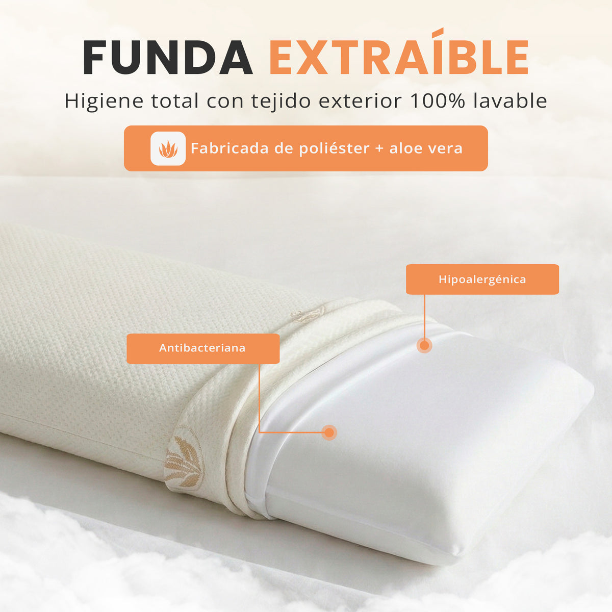 Almohada cervical ergonómica Aloe Vera