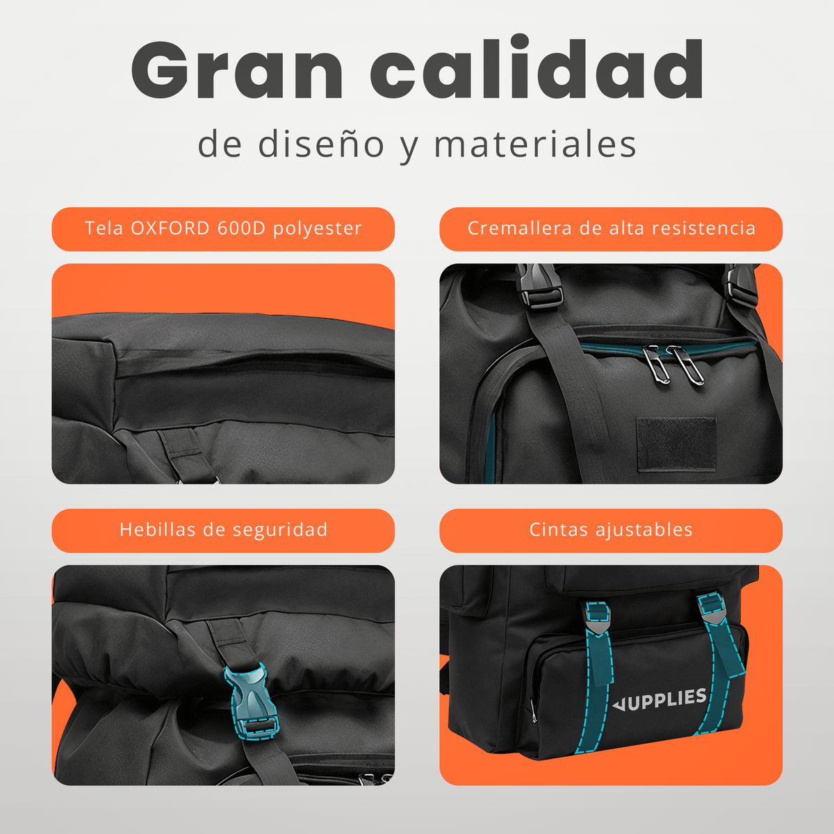 Mochila táctica profesional 80 L - Jupplies