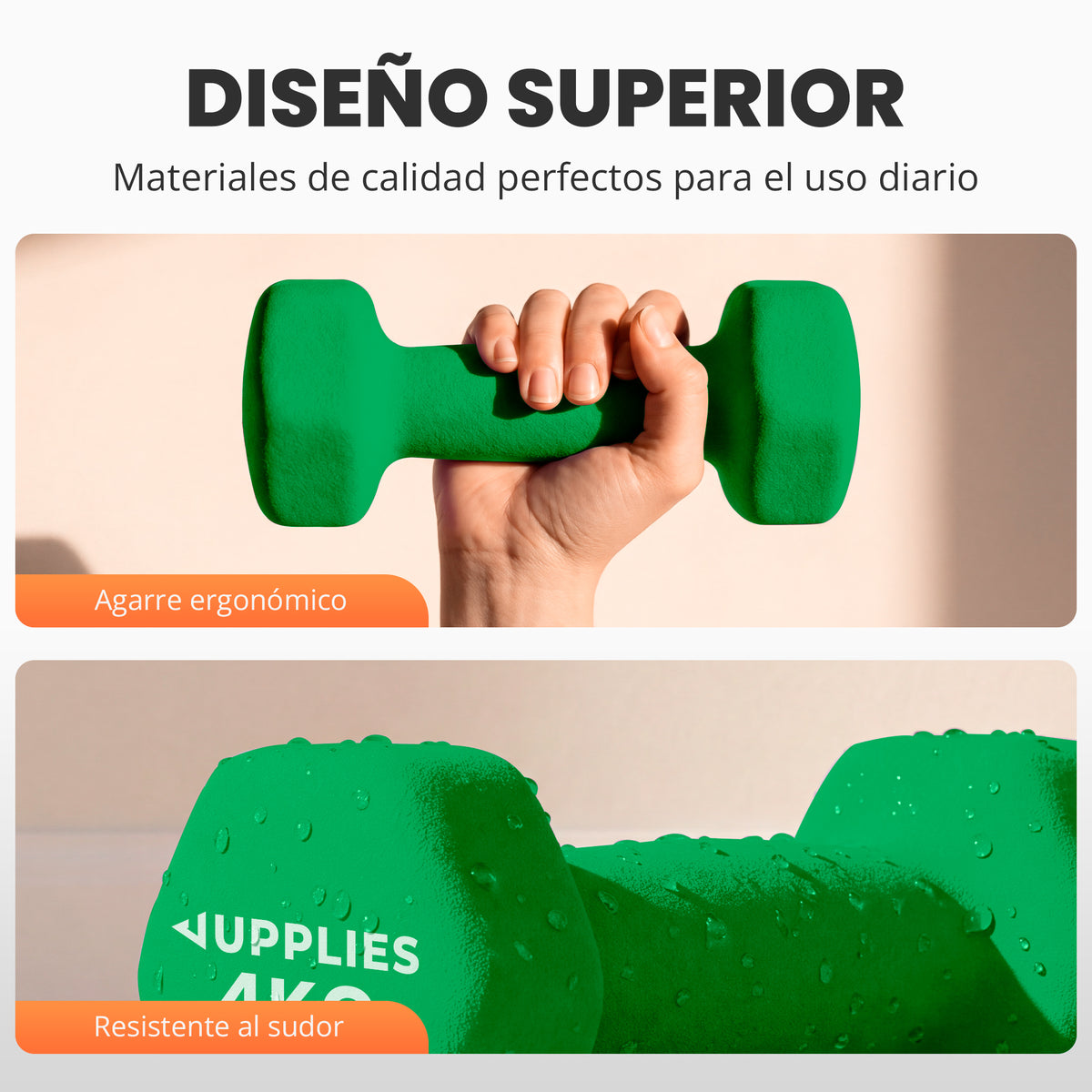 Mancuernas de neopreno - pack de 2