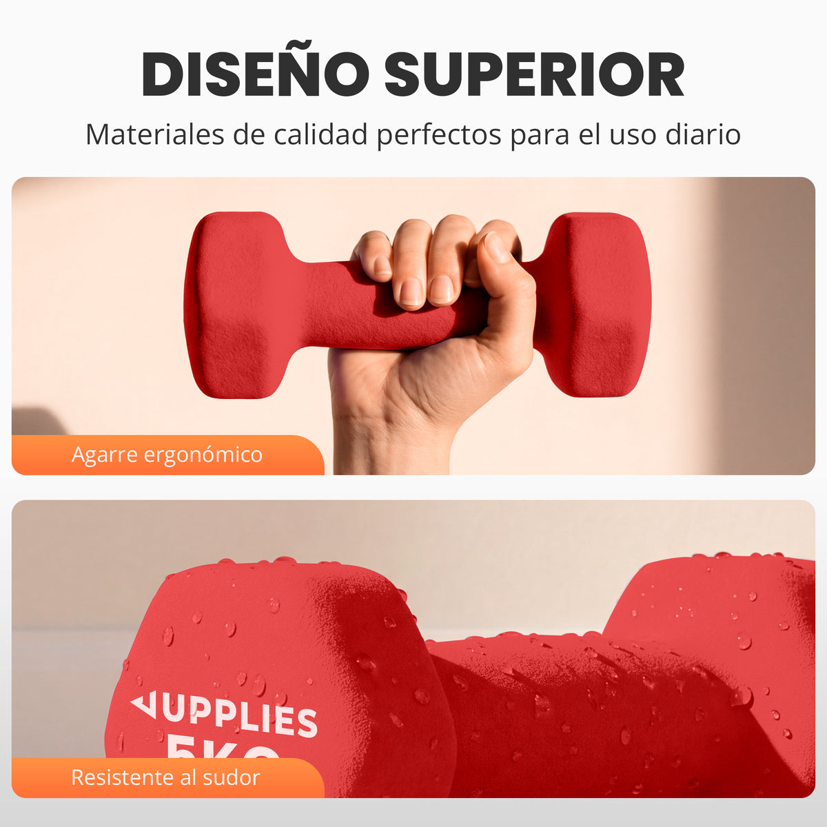 Mancuernas de neopreno - pack de 2