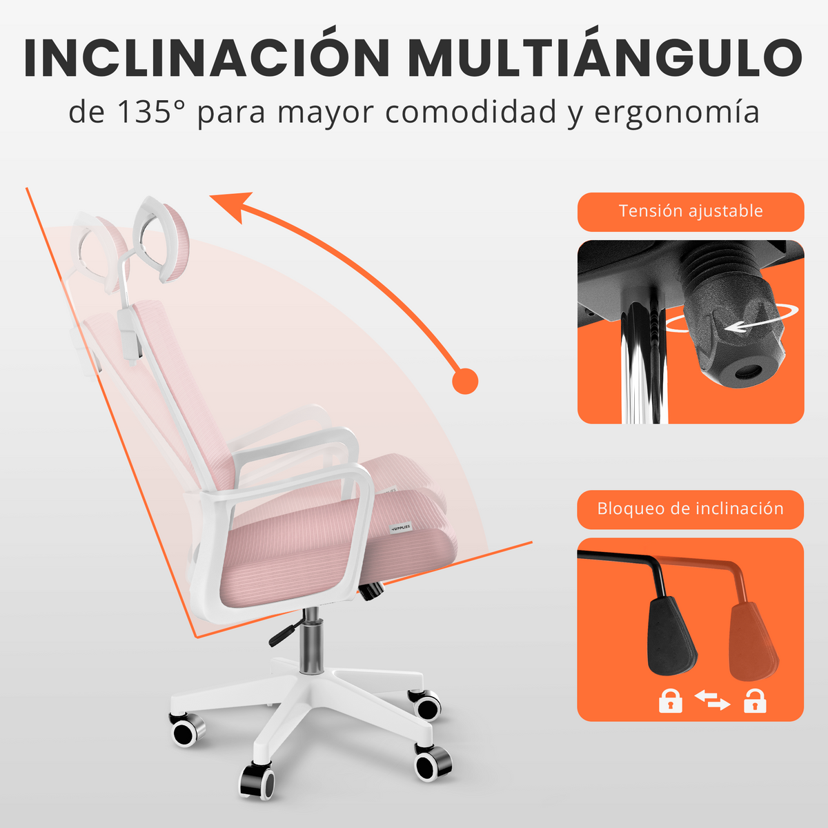 Silla escritorio ergonómica con reposacabezas