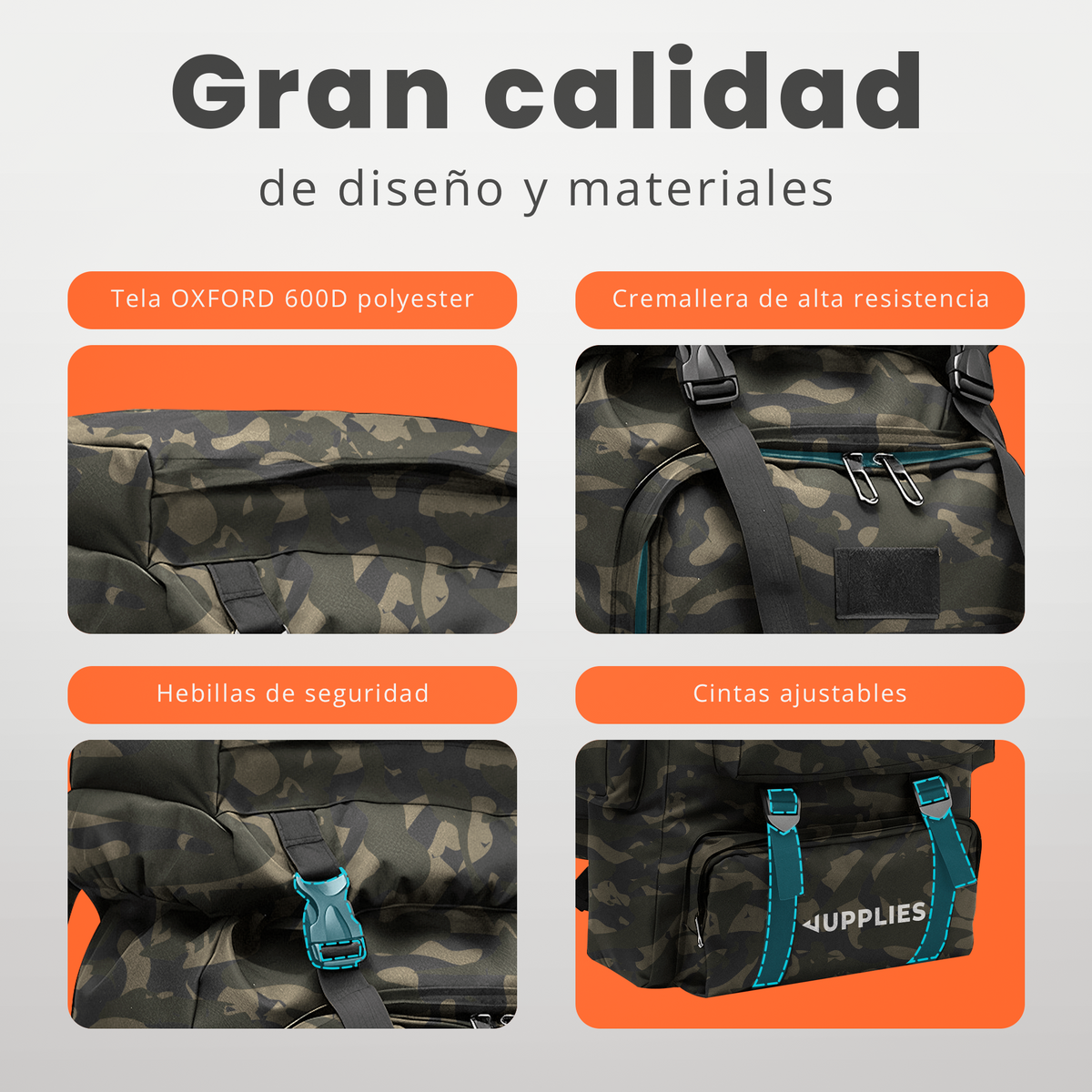 Mochila táctica profesional 80 L - Jupplies