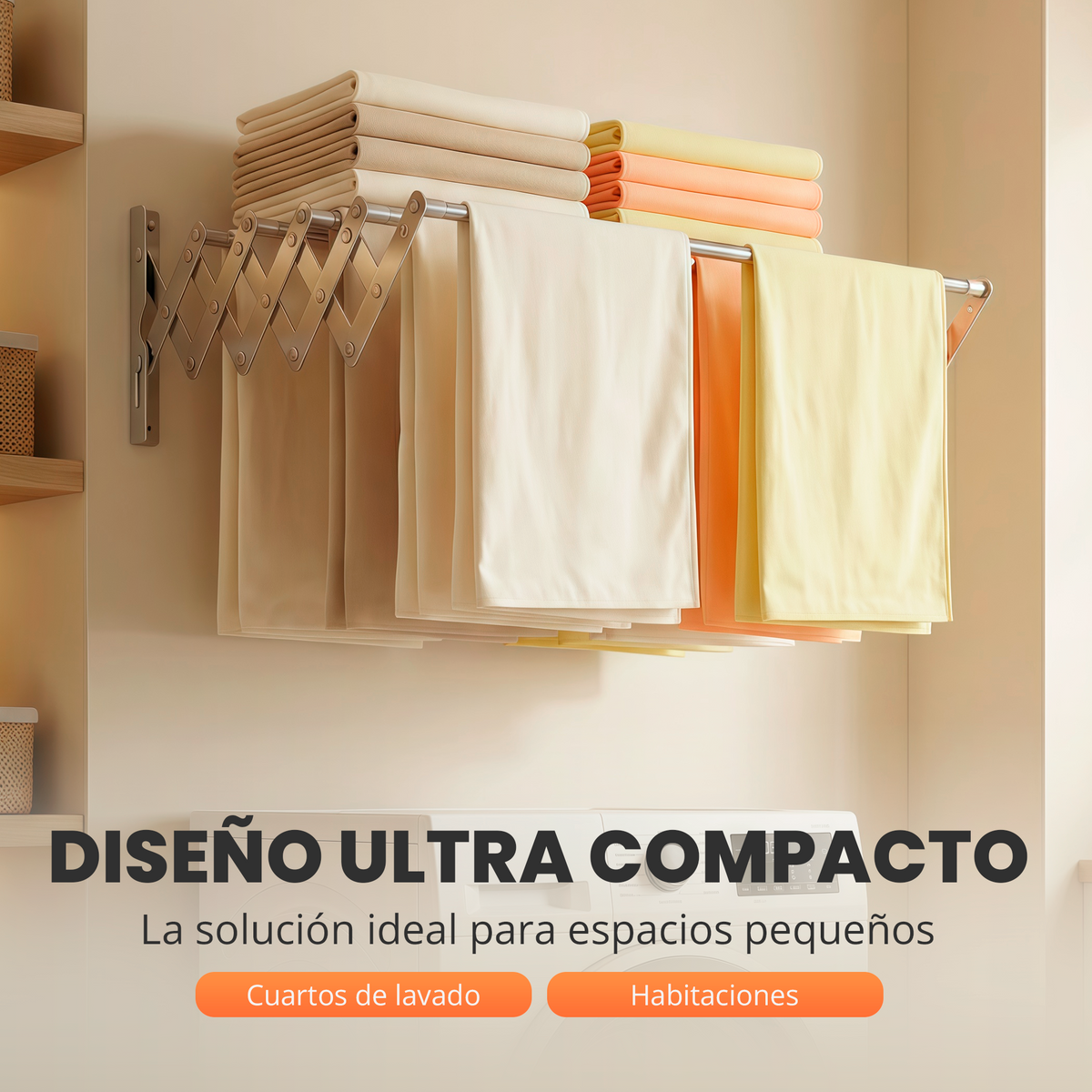 Tendedero extensible + set de pinzas