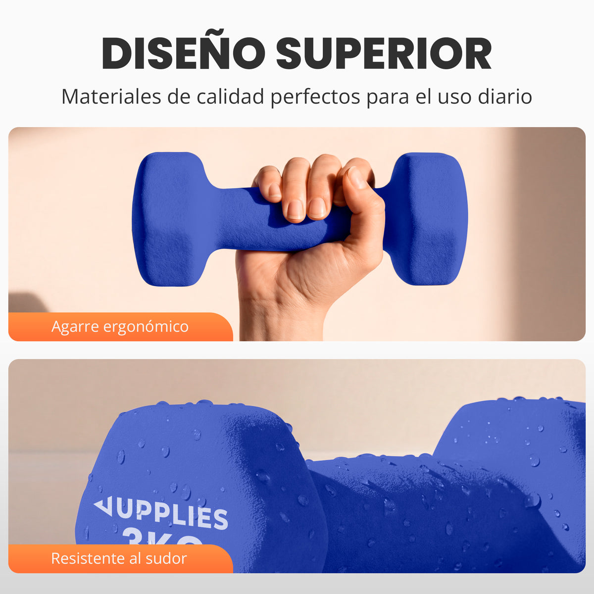 Mancuernas de neopreno - pack de 2