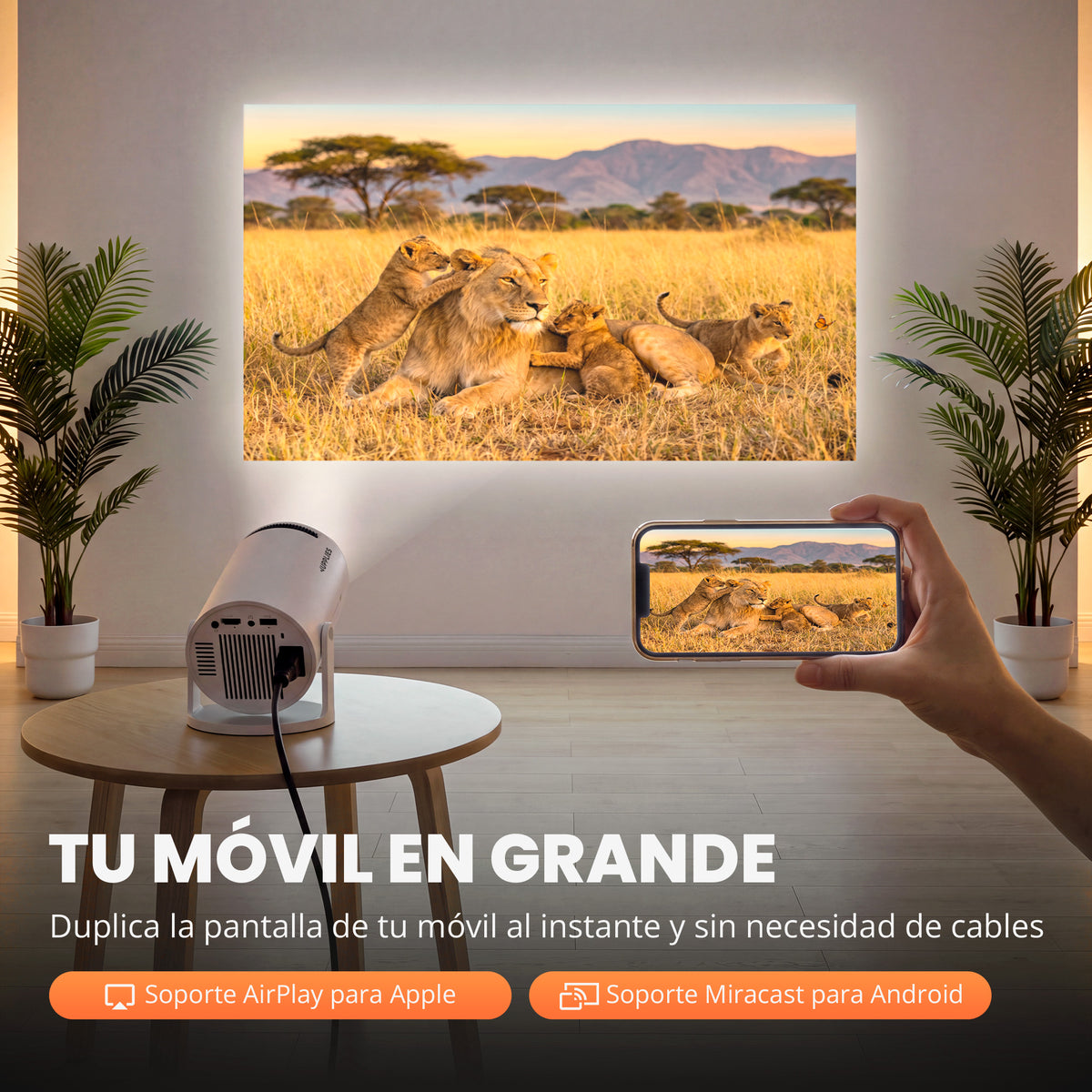 Proyector portátil Android 13 con WiFi y Bluetooth - HD 1080p - Jupplies