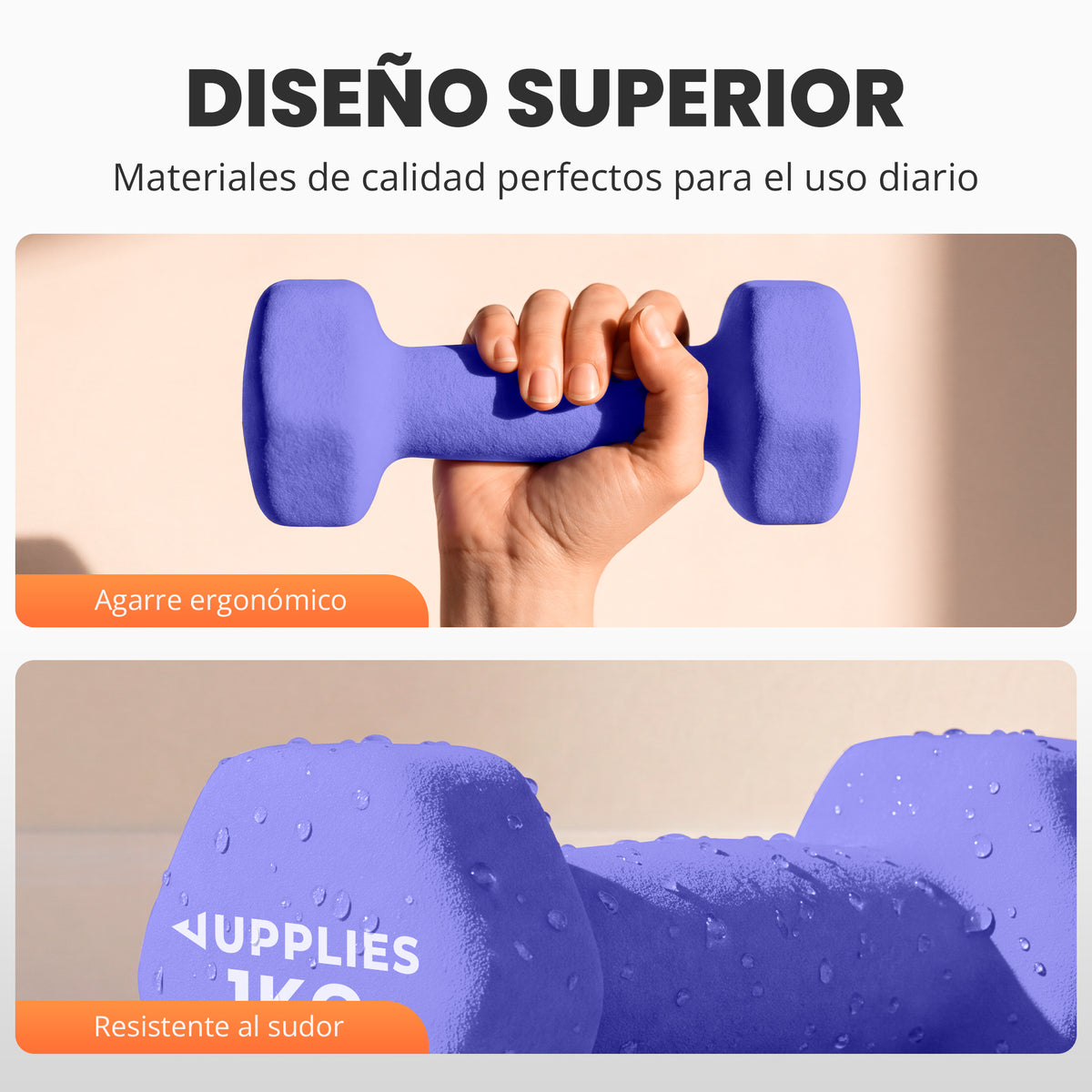 Mancuernas de neopreno - pack de 2