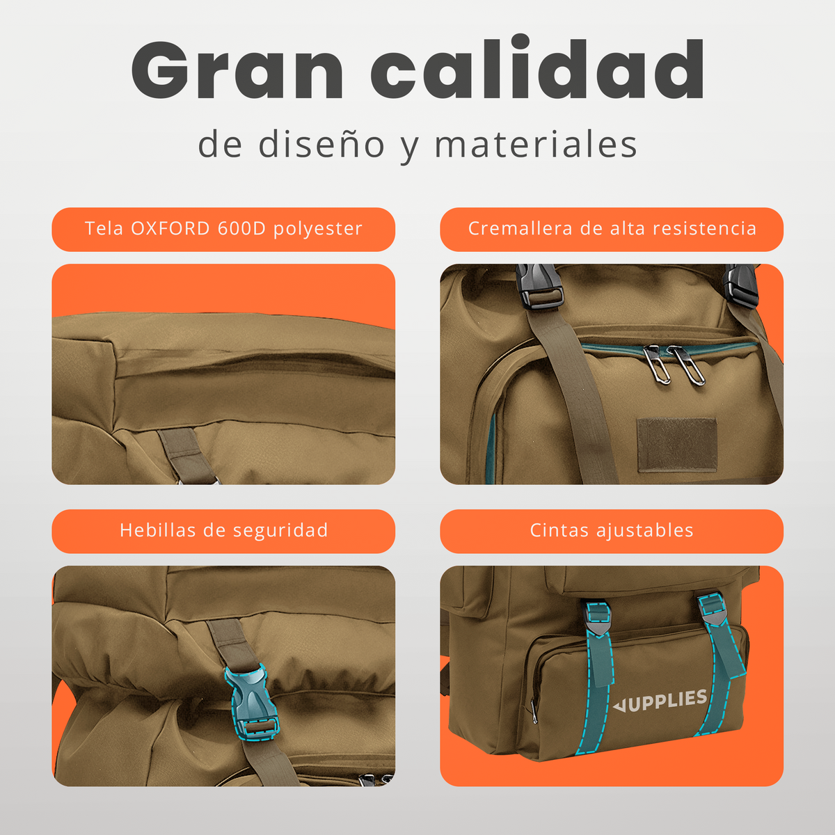 Mochila táctica profesional 80 L - Jupplies