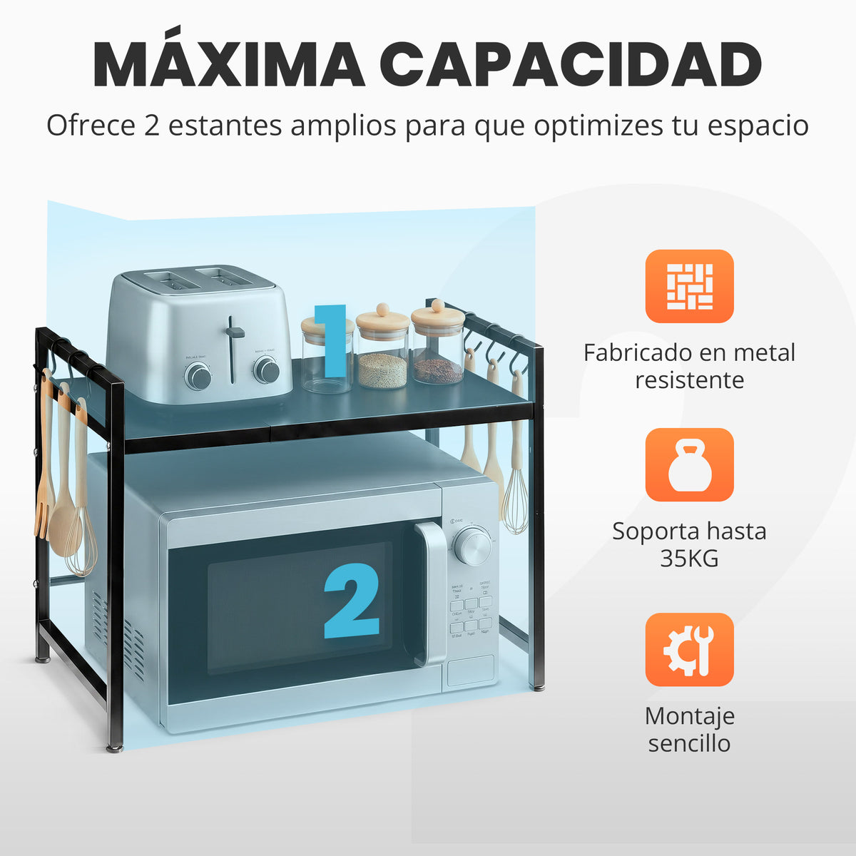 Estante de microondas doble