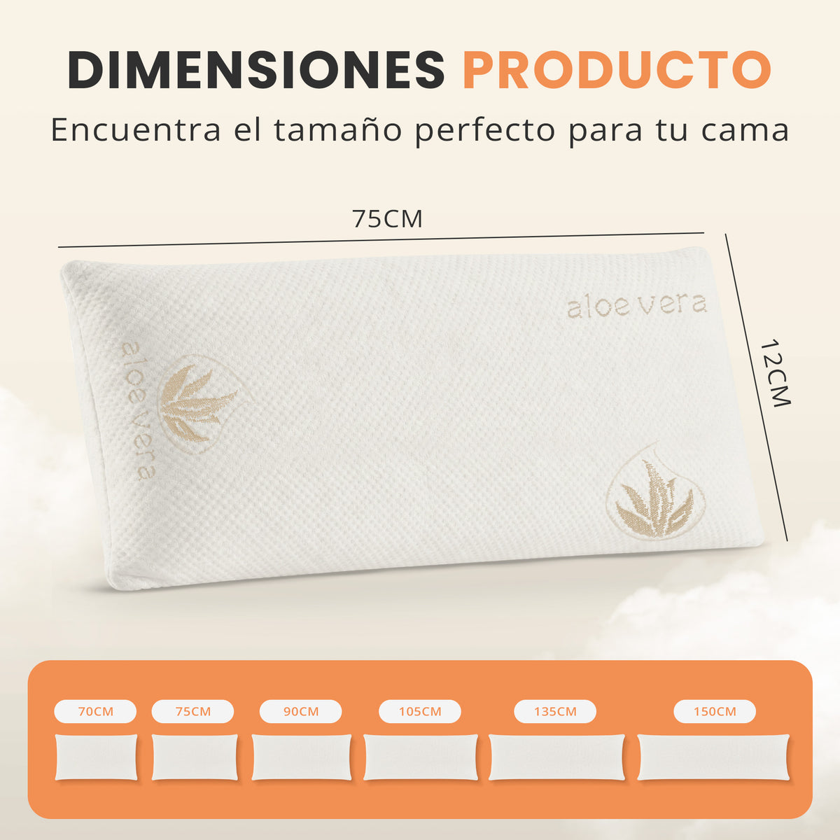 Almohada cervical ergonómica Aloe Vera