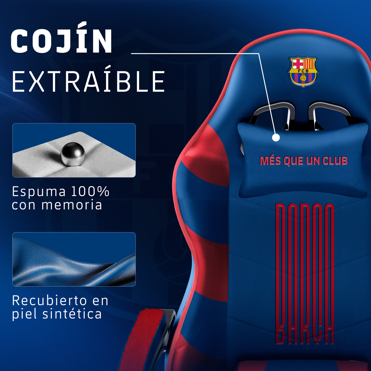 Cadeira gaming FC Barcelona – edição oficial